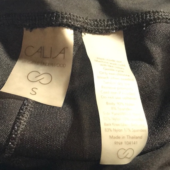 Calia Black/Blue Wide‎ Waistband Nylon Spandex Textured Mesh Leggings Small - Picture 9 of 9